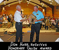 Don Herr receives Honorary Guide award from WMH President Mike O'Brien