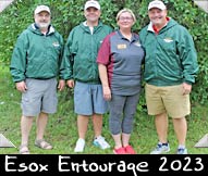 Esox Entourage 2023 - Andrew Shultz, Chad Little, Peter Kolch, Greeter Theresa Ladubec
